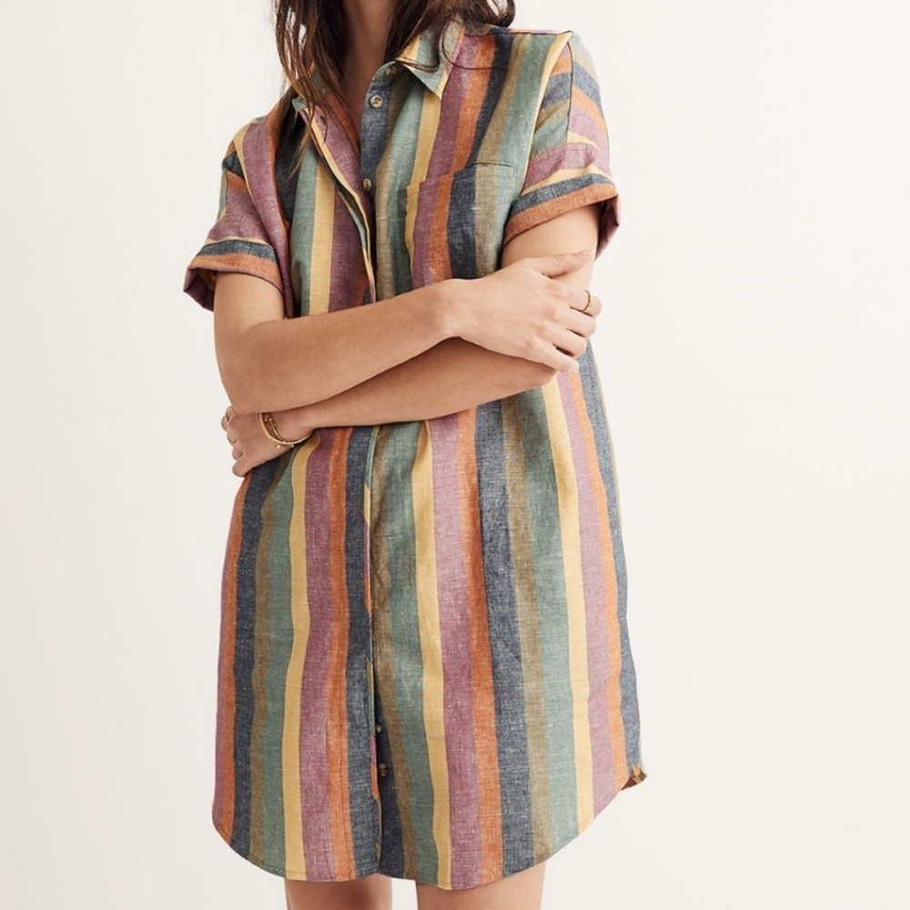 Madewell rainbow stripe dress